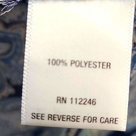 Sami & Jo Light Blue & Navy Blue Top with Criss-Cross Lattice Neckline, Size 1X - Picture 9 of 9